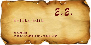 Erlitz Edit névjegykártya